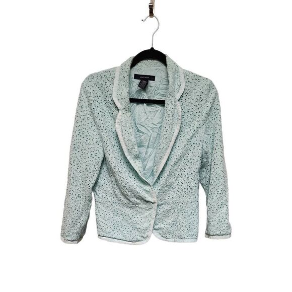 Jackets & Blazers - Jones Wear Pale Mint Green Eyelet Blazer Size 10